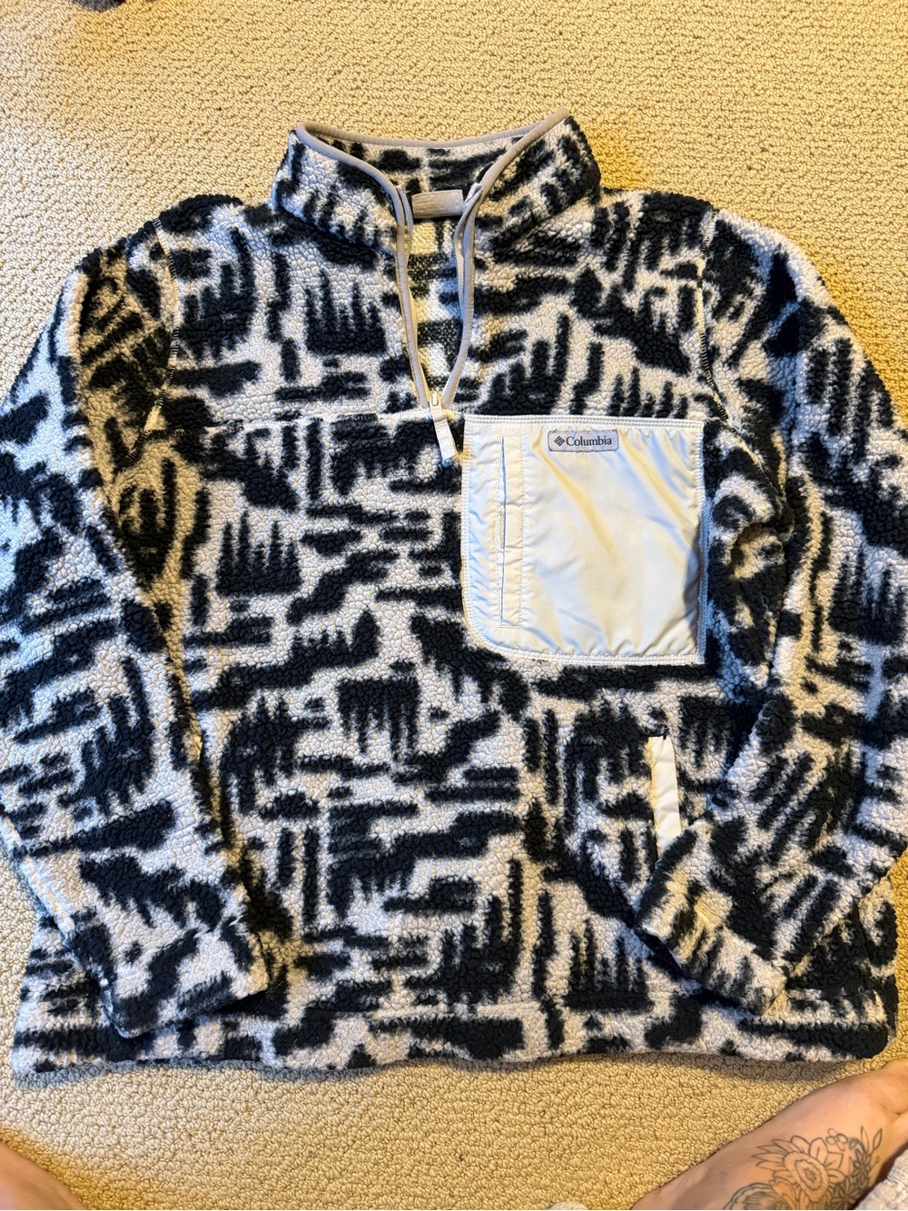 Columbia Black & Gray Marbled Sherpa Jacket